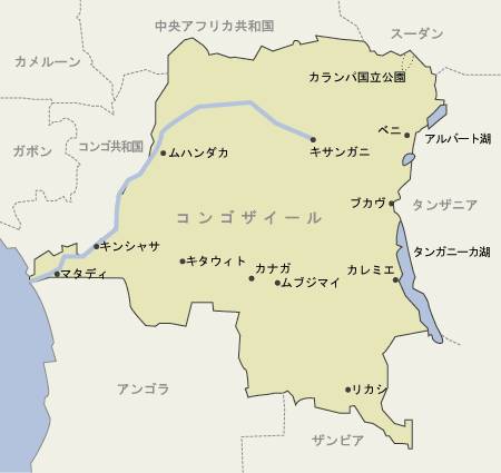コンゴ民主共和国　地図