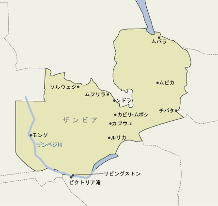 ザンビア　地図