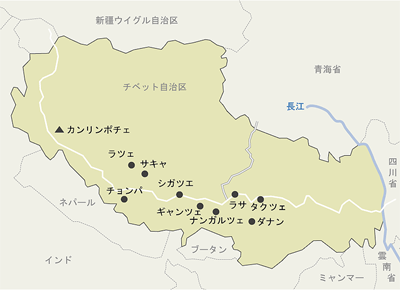 チベット自治区　地図