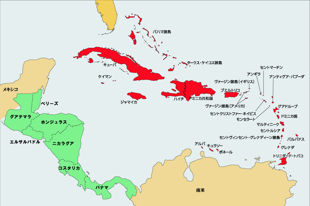 中米・カリブ海諸島　地図