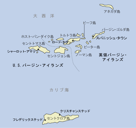 イギリス領ヴァージン諸島　地図