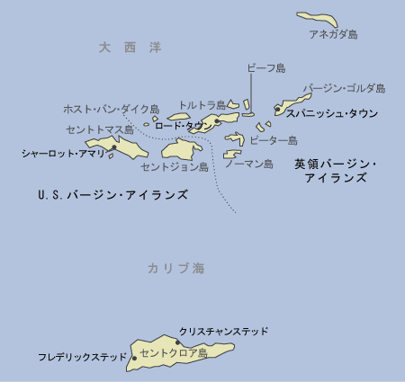 アメリカ領ヴァージン諸島　地図