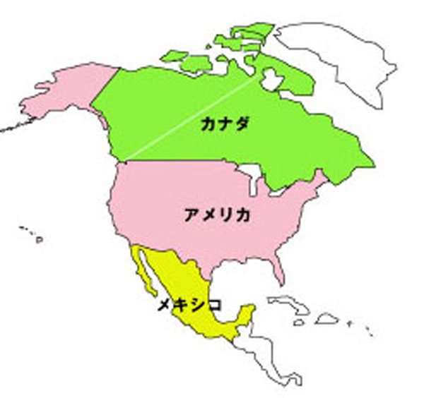 北米　地図