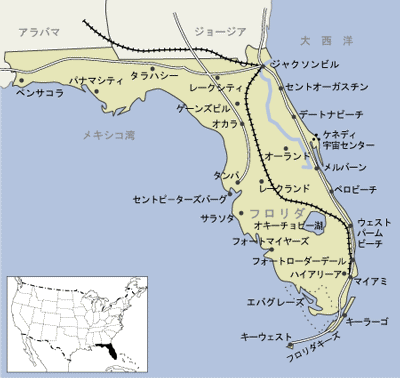フロリダ州　地図