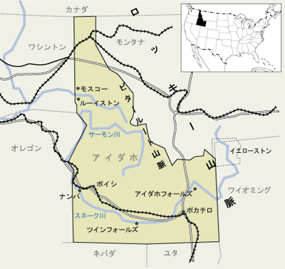 アイダホ州　地図